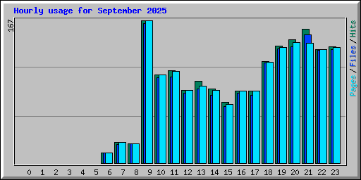 Hourly usage for September 2025