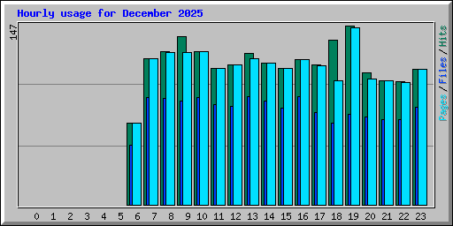 Hourly usage for December 2025